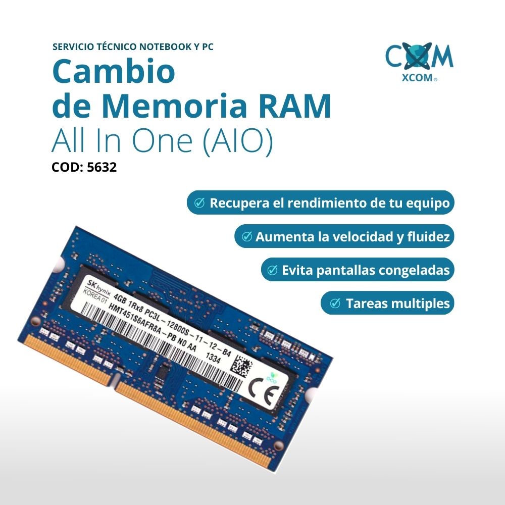 Servicio de cambio de memoria ram aio