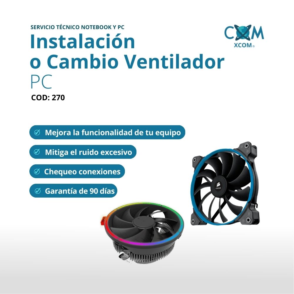 Servicio de cambio o instalacion ventilador pc