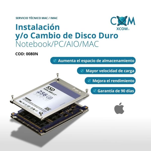 Servivcio de instalacion y-o cambio de disco duro mac-imac