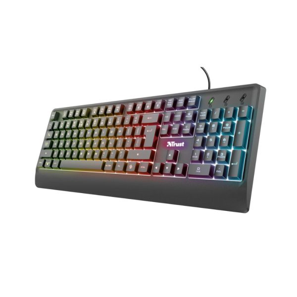 Teclado gamer trust ziva rgb multimedia 24098