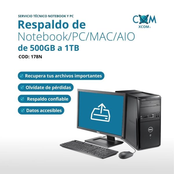 SERVICIO RESPALDO  DE 500GB A 1TB NOTEBOOK/PC/AIO