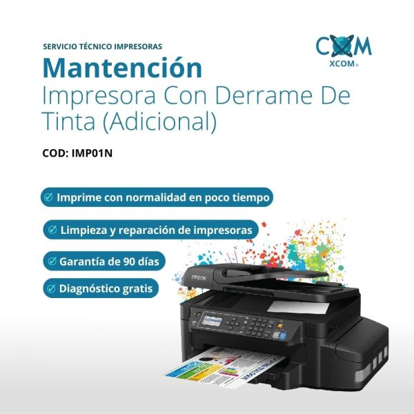 SERVICIO MANTENCIÓN DE IMPRESORA CON DERRAME DE TINTA (SERVICIO ADICONAL)