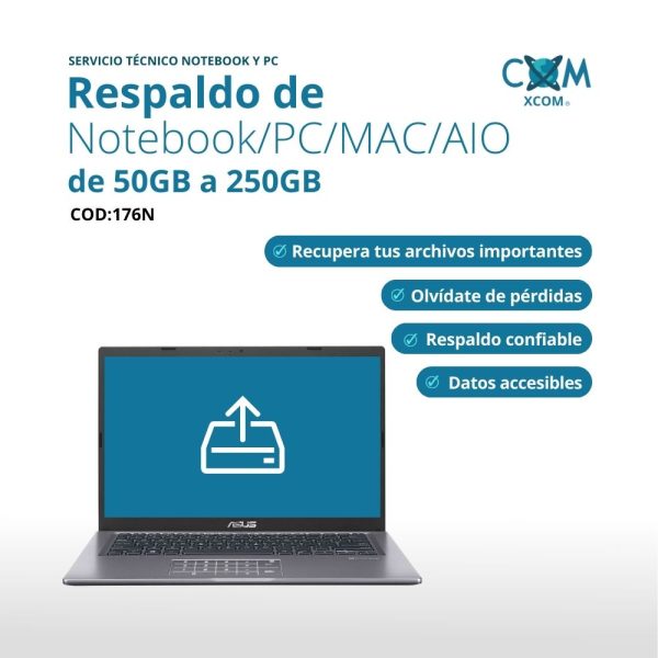 SERVICIO DE RESPALDO DE 50GB A 250GB  NOTEBOOK/PC
