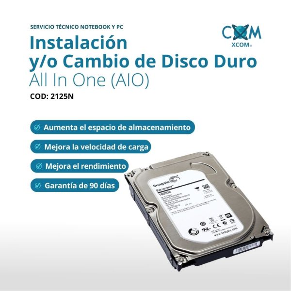 SERVICIO DE INSTALACION Y/O CAMBIO DE DISCO DURO ALL IN ONE