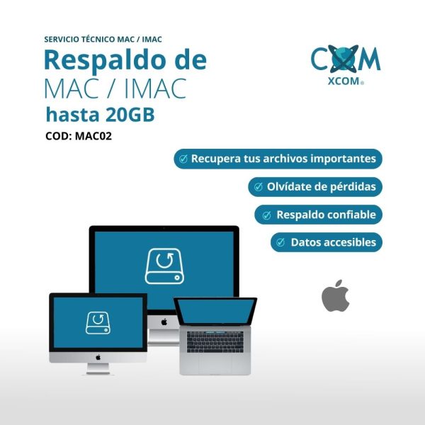 SERVICIO DE RESPALDO HASTA 20 GB MAC / IMAC