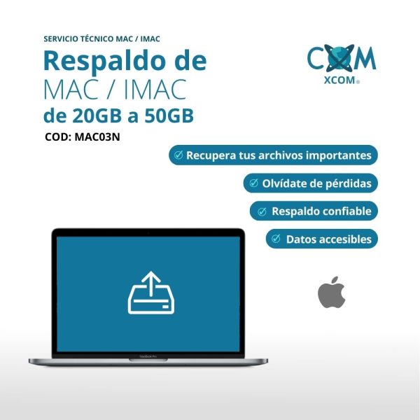 SERVICIO DE RESPALDO DE 20 A 50GB MAC / IMAC