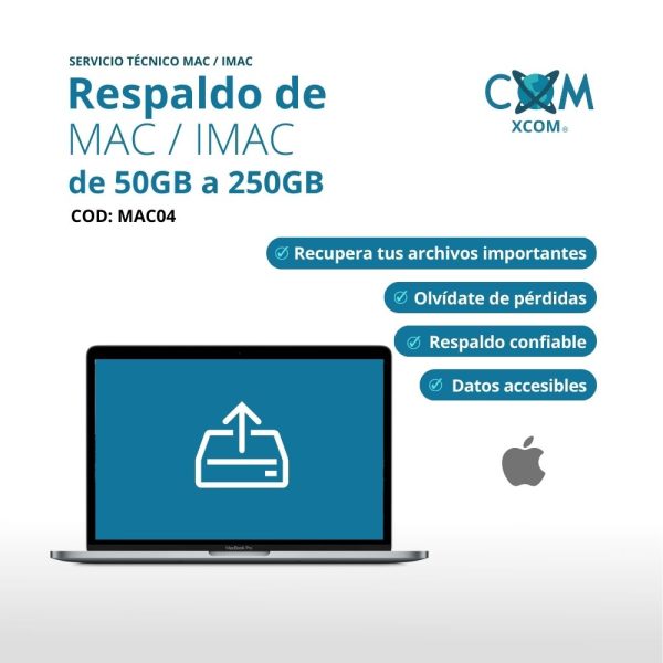 SERVICIO DE RESPALDO DE 50GB A 250GB MAC / IMAC