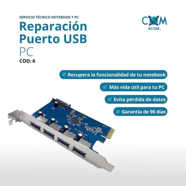 SERVICIO DE REPARACION DE PUERTO USB PC
