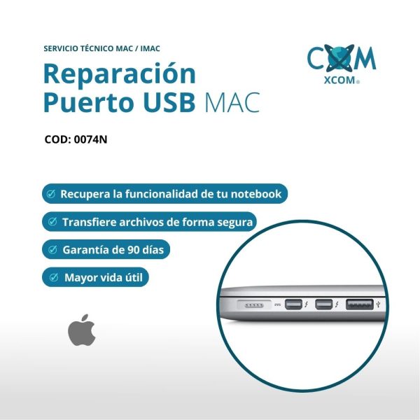 SERVICIO DE REPARACION PUERTO USB MAC