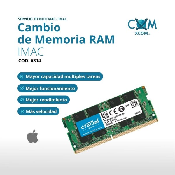 SERVICIO DE CAMBIO DE MEMORIA RAM IMAC