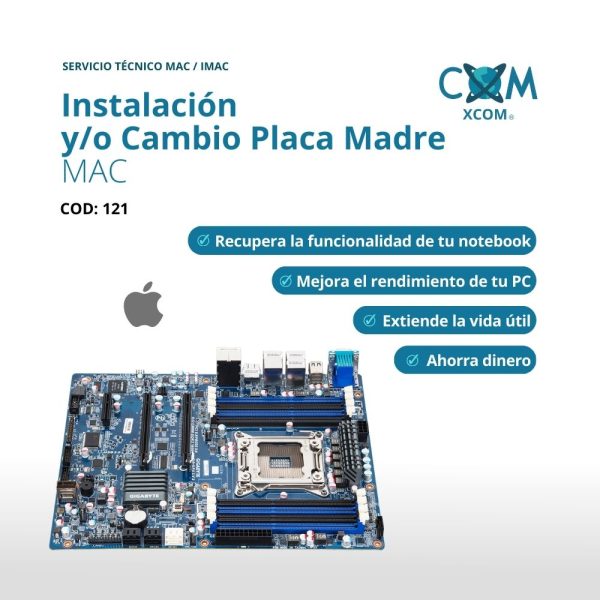 SERVICIO DE INSTALACION O CAMBIO DE PLACA MADRE MAC