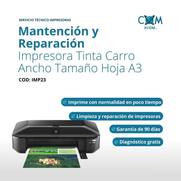 SERVICIO MANTENCION Y REPARACIÓN IMPRESORA TINTA CARRO ANCHO TAMAÑO HOJA A3