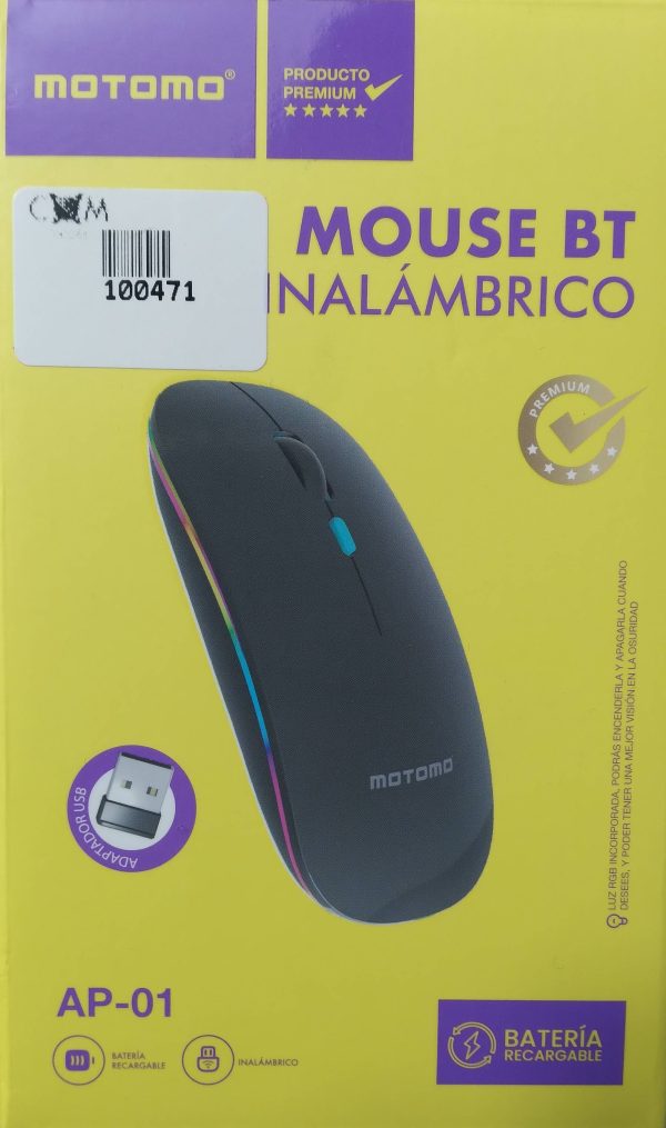 MOUSE MOTOMO RECARGABLE BT NEGRO
