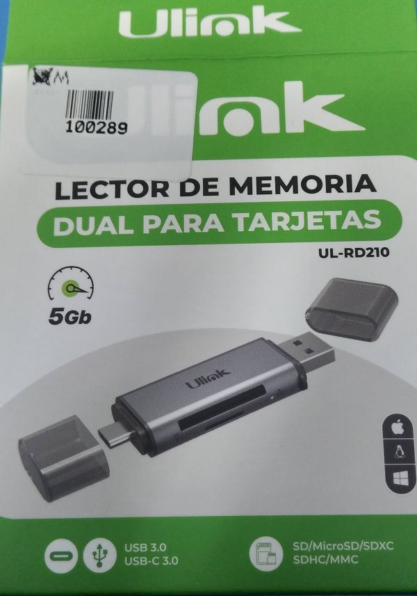 LECTOR DE MEMORIA DUAL USB C Y USB 3.0 PARA TARJETAS SD/MICROSD