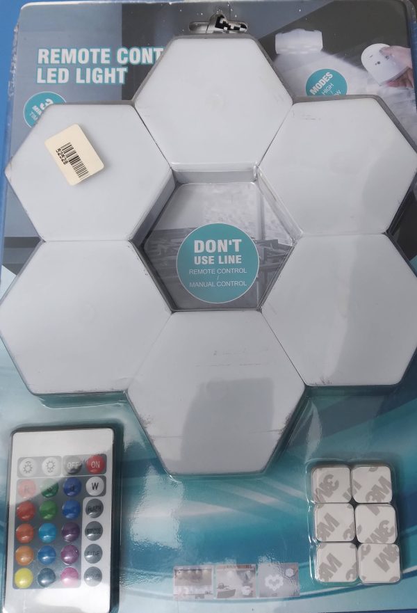 SET DE 6 LUCES HEXAGONALES LED RGB + CONTROL