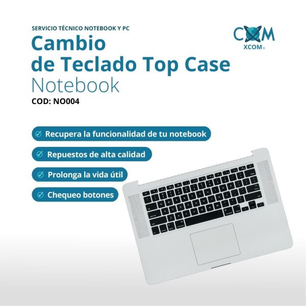 SERVICIO DE CAMBIO DE TECLADO TOP CASE NOTEBOOK