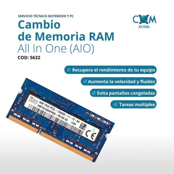 SERVICIO DE CAMBIO DE MEMORIA RAM AIO