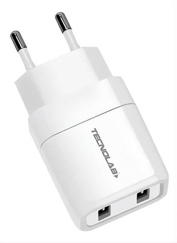 CARGADOR  TECNOLAB DOBLE USB MICRO 5 PIN  TL041W
